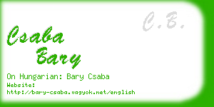 csaba bary business card